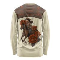 Cowgirl Long Sleeve Shirt Rose Retro Western Yoke - Wonder Print Shop