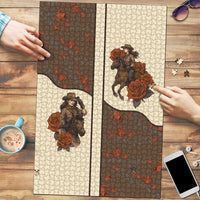Cowgirl Puzzle Rose Retro Western Yoke - Wonder Print Shop