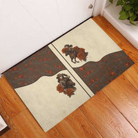 Cowgirl Rubber Doormat Rose Retro Western Yoke - Wonder Print Shop