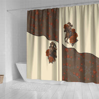 Cowgirl Shower Curtain Rose Retro Western Yoke - Wonder Print Shop