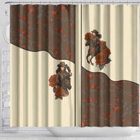 Cowgirl Shower Curtain Rose Retro Western Yoke - Wonder Print Shop