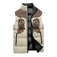 Cowgirl Sleeveless Puffer Jacket Rose Retro Western Yoke - Wonder Print Shop