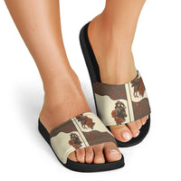 Cowgirl Slide Sandals Rose Retro Western Yoke - Wonder Print Shop