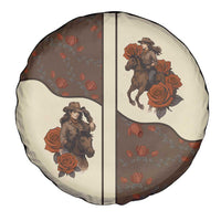 Cowgirl Spare Tire Cover Rose Retro Western Yoke - Wonder Print Shop