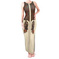 Cowgirl Tank Maxi Dress Rose Retro Western Yoke - Wonder Print Shop