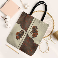 Cowgirl Tote Bag Rose Retro Western Yoke - Wonder Print Shop