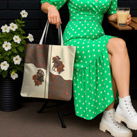 Cowgirl Tote Bag Rose Retro Western Yoke - Wonder Print Shop
