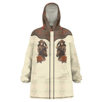 Cowgirl Wearable Blanket Hoodie Rose Retro Western Yoke - Wonder Print Shop