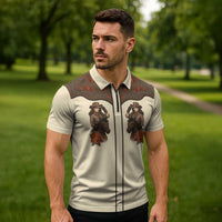 Cowgirl Zipper Polo Shirt Rose Retro Western Yoke - Wonder Print Shop