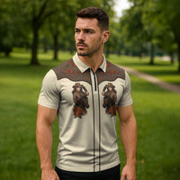 Cowgirl Zipper Polo Shirt Rose Retro Western Yoke - Wonder Print Shop