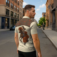 Cowgirl Zipper Polo Shirt Rose Retro Western Yoke - Wonder Print Shop