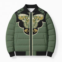 Retro Butterfly Bomber Puffer Jacket Western Yoke Style - Wonder Print Shop