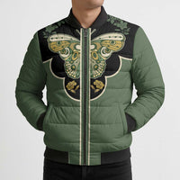 Retro Butterfly Bomber Puffer Jacket Western Yoke Style - Wonder Print Shop