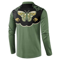 Retro Butterfly Button Sweatshirt Western Yoke Style - Wonder Print Shop