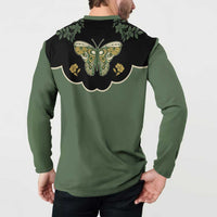 Retro Butterfly Button Sweatshirt Western Yoke Style - Wonder Print Shop