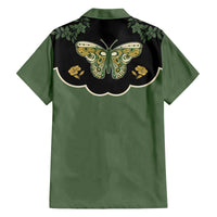 Retro Butterfly Family Matching Off The Shoulder Long Sleeve Dress and Hawaiian Shirt Western Yoke Style - Wonder Print Shop