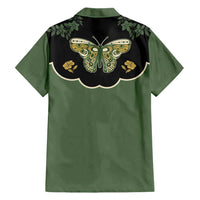 Retro Butterfly Family Matching Short Sleeve Bodycon Dress and Hawaiian Shirt Western Yoke Style - Wonder Print Shop