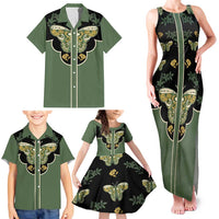 Retro Butterfly Family Matching Tank Maxi Dress and Hawaiian Shirt Western Yoke Style - Wonder Print Shop