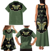Retro Butterfly Family Matching Tank Maxi Dress and Hawaiian Shirt Western Yoke Style - Wonder Print Shop
