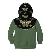 Retro Butterfly Kid Hoodie Western Yoke Style - Wonder Print Shop