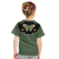 Retro Butterfly Kid T Shirt Western Yoke Style - Wonder Print Shop