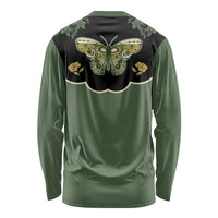 Retro Butterfly Long Sleeve Shirt Western Yoke Style - Wonder Print Shop