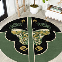 Retro Butterfly Round Carpet Western Yoke Style - Wonder Print Shop