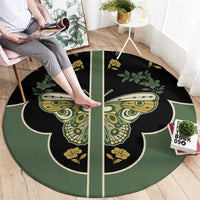 Retro Butterfly Round Carpet Western Yoke Style - Wonder Print Shop