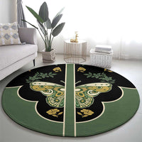 Retro Butterfly Round Carpet Western Yoke Style - Wonder Print Shop