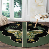 Retro Butterfly Round Carpet Western Yoke Style - Wonder Print Shop
