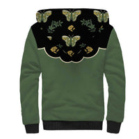 Retro Butterfly Sherpa Hoodie Western Yoke Style - Wonder Print Shop