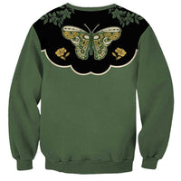Retro Butterfly Sweatshirt Western Yoke Style - Wonder Print Shop