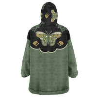 Retro Butterfly Wearable Blanket Hoodie Western Yoke Style - Wonder Print Shop