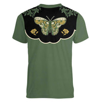 Retro Butterfly Women V-Neck T-Shirt Western Yoke Style - Wonder Print Shop