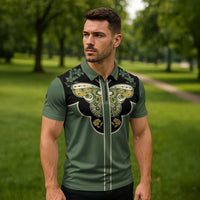 Retro Butterfly Zipper Polo Shirt Western Yoke Style - Wonder Print Shop