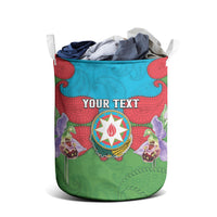 Personalized Azerbaijan Laundry Basket Khari Bulbul Buta Pattern Emblem Flame