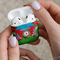 Personalized Azerbaijan AirPods Case Khari Bulbul Buta Pattern Emblem Flame