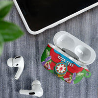 Personalized Azerbaijan AirPods Case Khari Bulbul Buta Pattern Emblem Flame