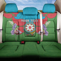 Personalized Azerbaijan Back Car Seat Cover Khari Bulbul Buta Pattern Emblem Flame