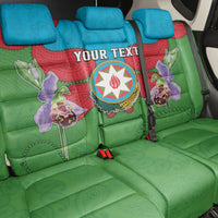 Personalized Azerbaijan Back Car Seat Cover Khari Bulbul Buta Pattern Emblem Flame