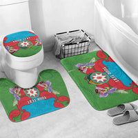 Personalized Azerbaijan Bathroom Set Khari Bulbul Buta Pattern Emblem Flame