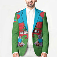 Personalized Azerbaijan Blazer Khari Bulbul Buta Pattern Emblem Flame