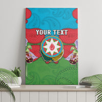 Personalized Azerbaijan Canvas Wall Art Khari Bulbul Buta Pattern Emblem Flame