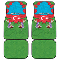 Personalized Azerbaijan Car Mats Khari Bulbul Buta Pattern Emblem Flame