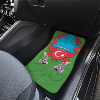 Personalized Azerbaijan Car Mats Khari Bulbul Buta Pattern Emblem Flame