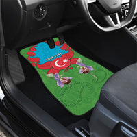 Personalized Azerbaijan Car Mats Khari Bulbul Buta Pattern Emblem Flame