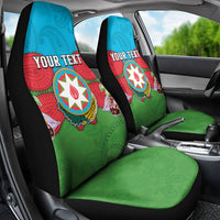 Personalized Azerbaijan Car Seat Cover Khari Bulbul Buta Pattern Emblem Flame