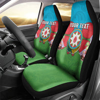 Personalized Azerbaijan Car Seat Cover Khari Bulbul Buta Pattern Emblem Flame