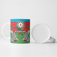 Personalized Azerbaijan Ceramic Mug Khari Bulbul Buta Pattern Emblem Flame
