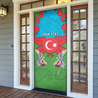 Personalized Azerbaijan Door Cover Khari Bulbul Buta Pattern Emblem Flame